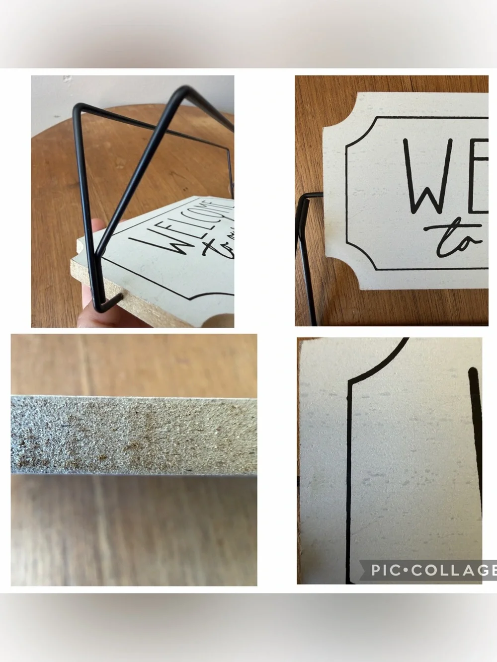 White and Black 'Welcome to Our Home' & tan family gathers here reversible sign